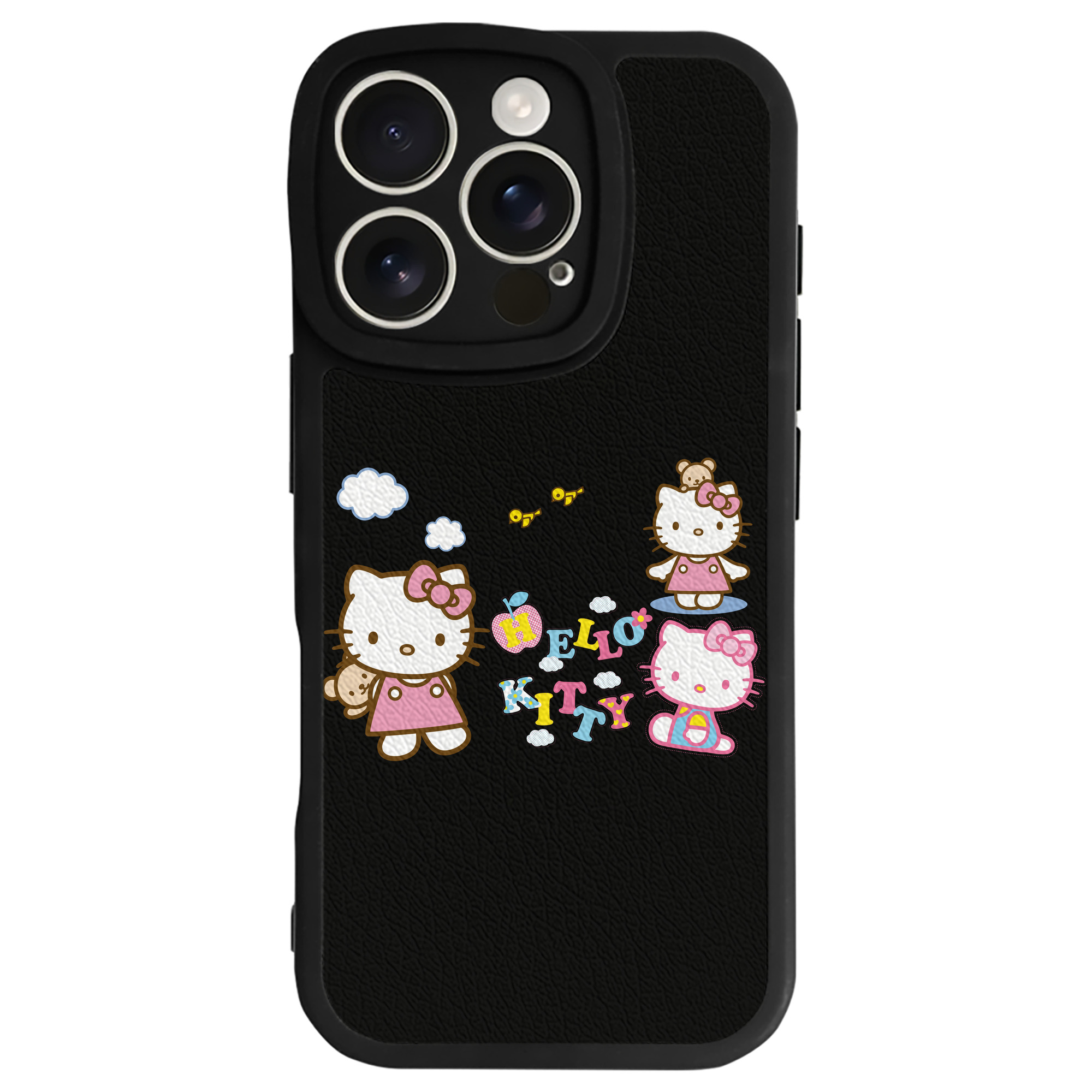 （画像用） Hello Kitty ハローキティ 【iPhone 16シリーズ対応】シリコンスマホケース（レザー調） 材質：シリコン